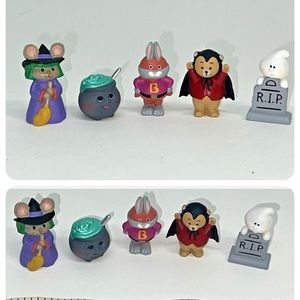 Hallmark MERRY MINIATURES Halloween Vintage 1993 Mini Figurine Lot of 5.